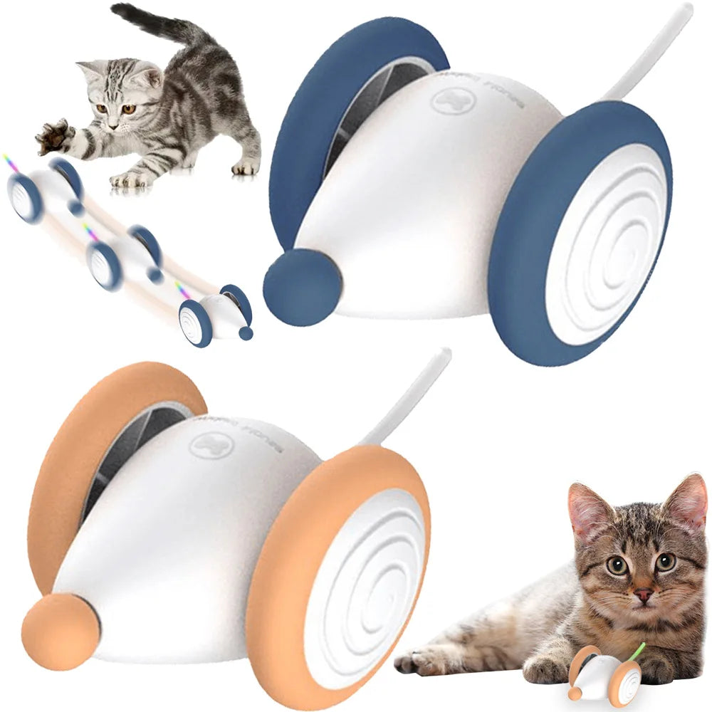 Funny Interactive Cat Mice Toys Smart Sensing Mouse Cat Toys Electric Automatic Moving Cat Toys with LED Lights